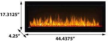 image:imageNapoleon Alluravision 42 NEFL42CHS Silmline WallHanging Electric Fireplace 42in Black Crystal Ember Bed 3 Flame Colors Remote incl