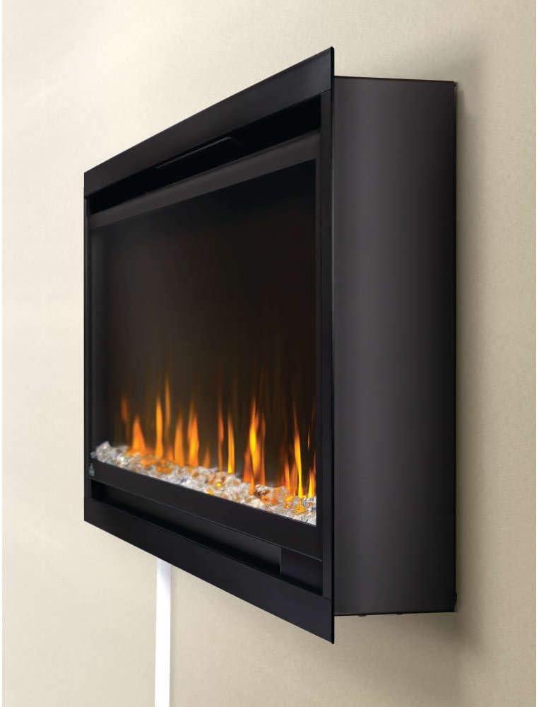 image:imageNapoleon Alluravision 42 NEFL42CHS Silmline WallHanging Electric Fireplace 42in Black Crystal Ember Bed 3 Flame Colors Remote incl