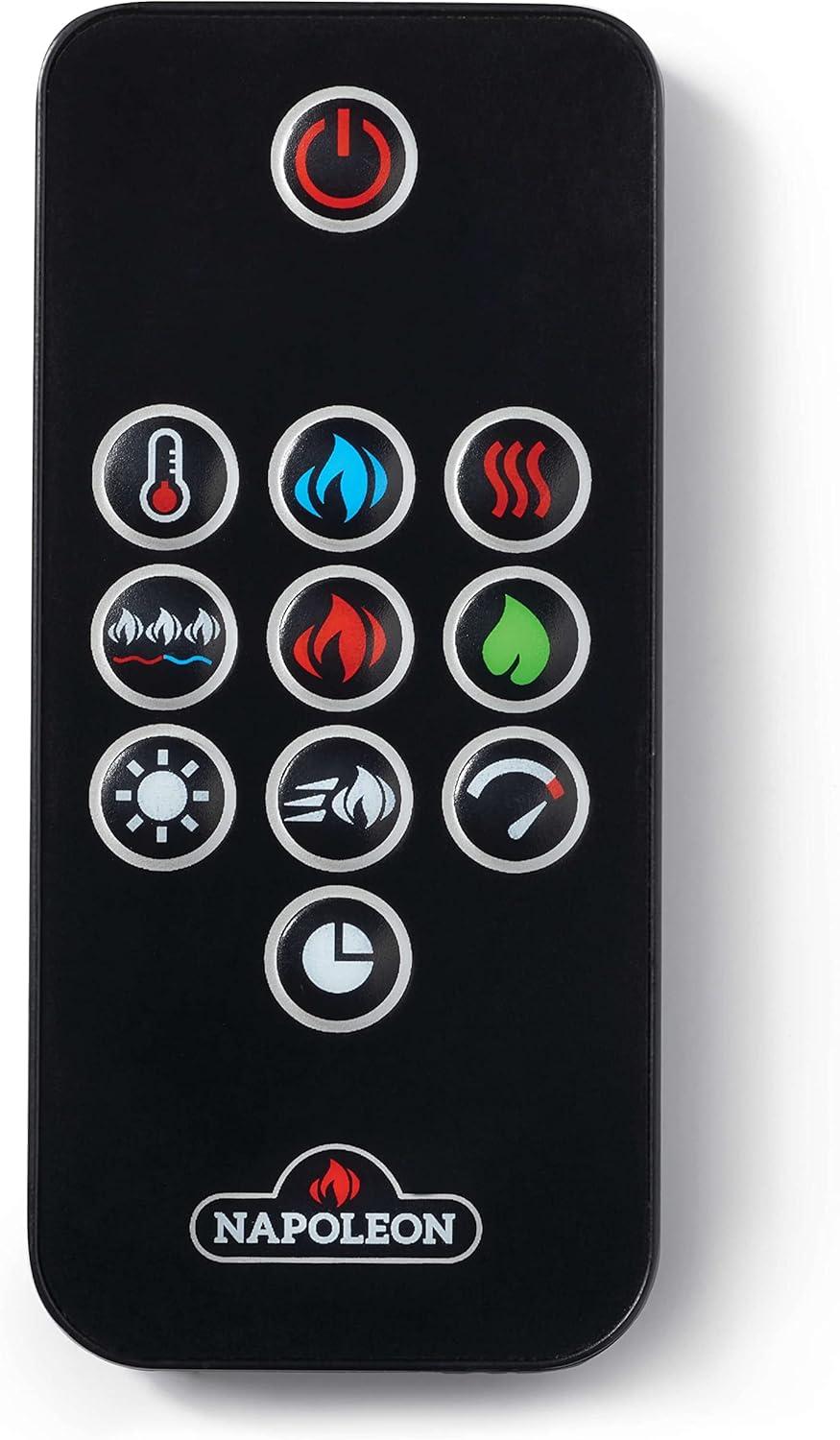 image:imageNapoleon Cineview 26 NEFB26H Builtin Electric Fireplace 26in Black Glass Front Glass Crystal Ember Bed Optional Burnt Oak Logs 3 Flame Colors 7 Ember Bed ColorsBlack