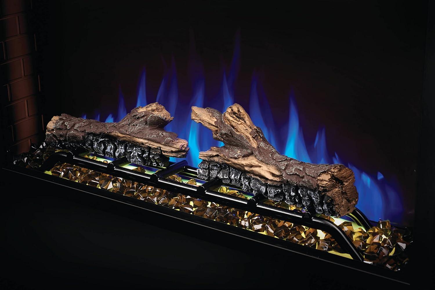 image:imageNapoleon Cineview 26 NEFB26H Builtin Electric Fireplace 26in Black Glass Front Glass Crystal Ember Bed Optional Burnt Oak Logs 3 Flame Colors 7 Ember Bed ColorsBlack