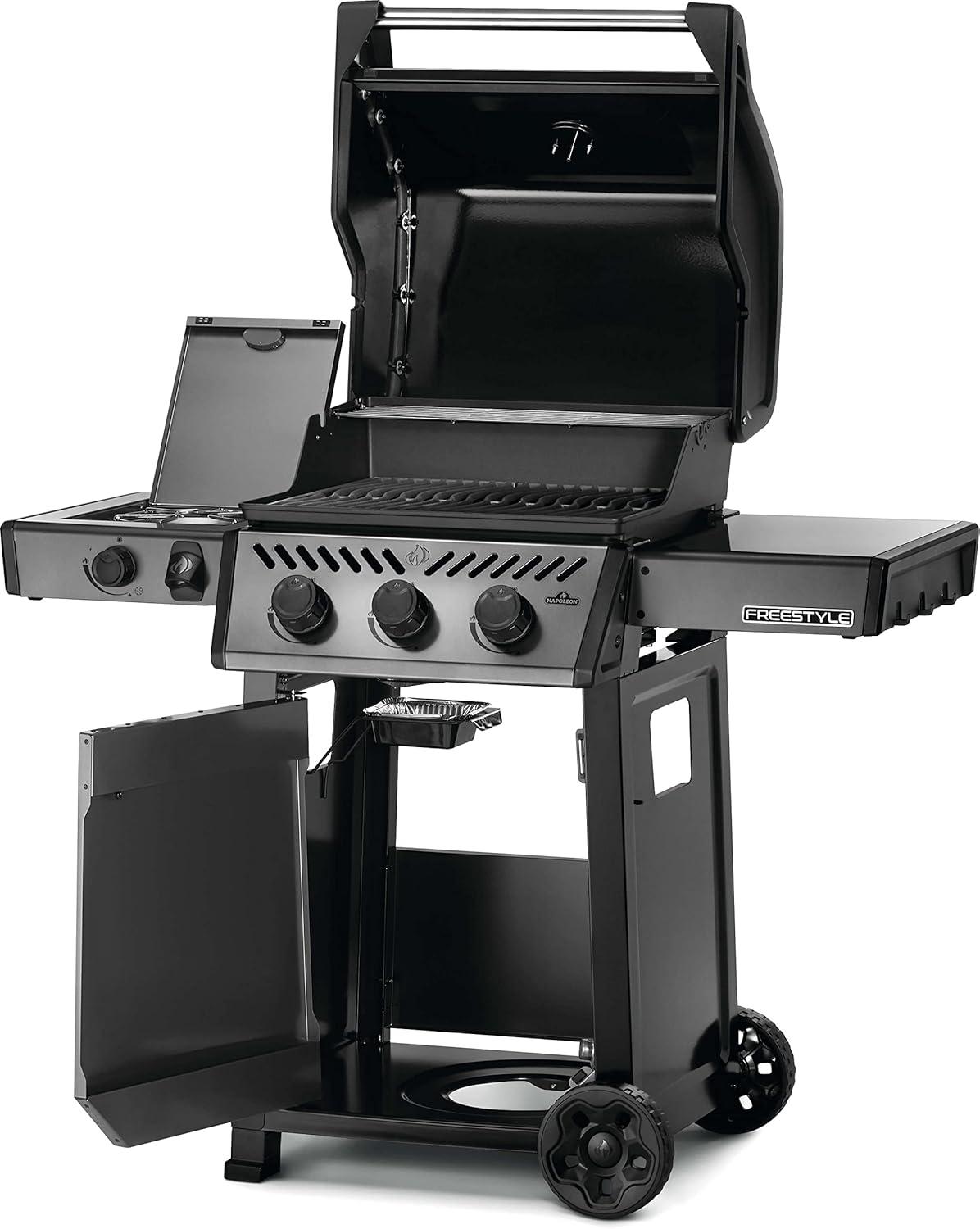 image:imageNapoleon Freestyle 365 Propane Gas Outdoor Grill with Range Side Burner Graphite Grey 4Burner BBQ for Versatile Cooking