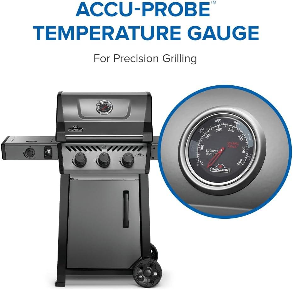 image:imageNapoleon Freestyle 365 Propane Gas Outdoor Grill with Range Side Burner Graphite Grey 4Burner BBQ for Versatile Cooking