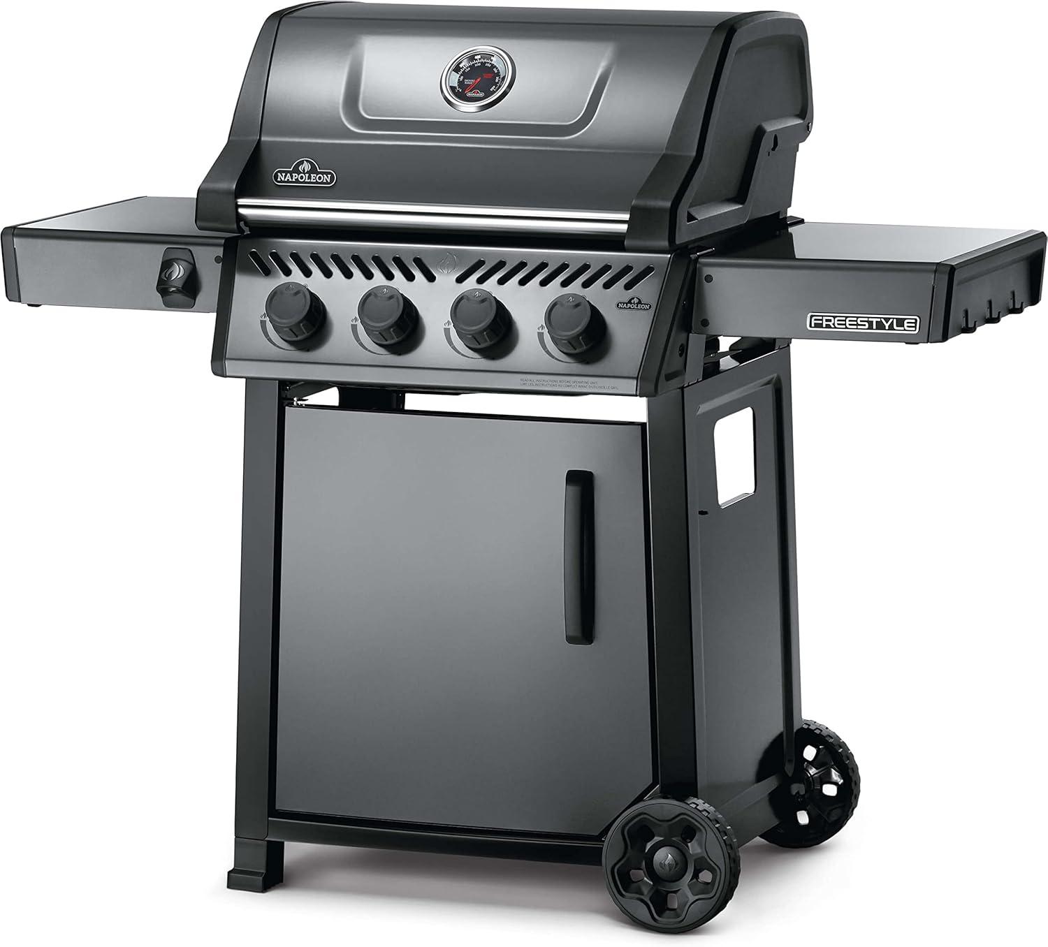 image:imageNapoleon Freestyle 425 Propane Gas Outdoor Grill Graphite Grey 4Burner Backyard BBQ for Home GrillingBlack