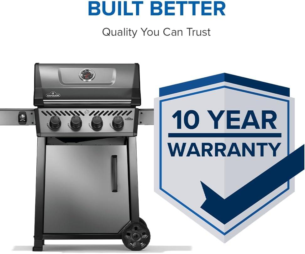 image:imageNapoleon Freestyle 425 Propane Gas Outdoor Grill Graphite Grey 4Burner Backyard BBQ for Home GrillingBlack