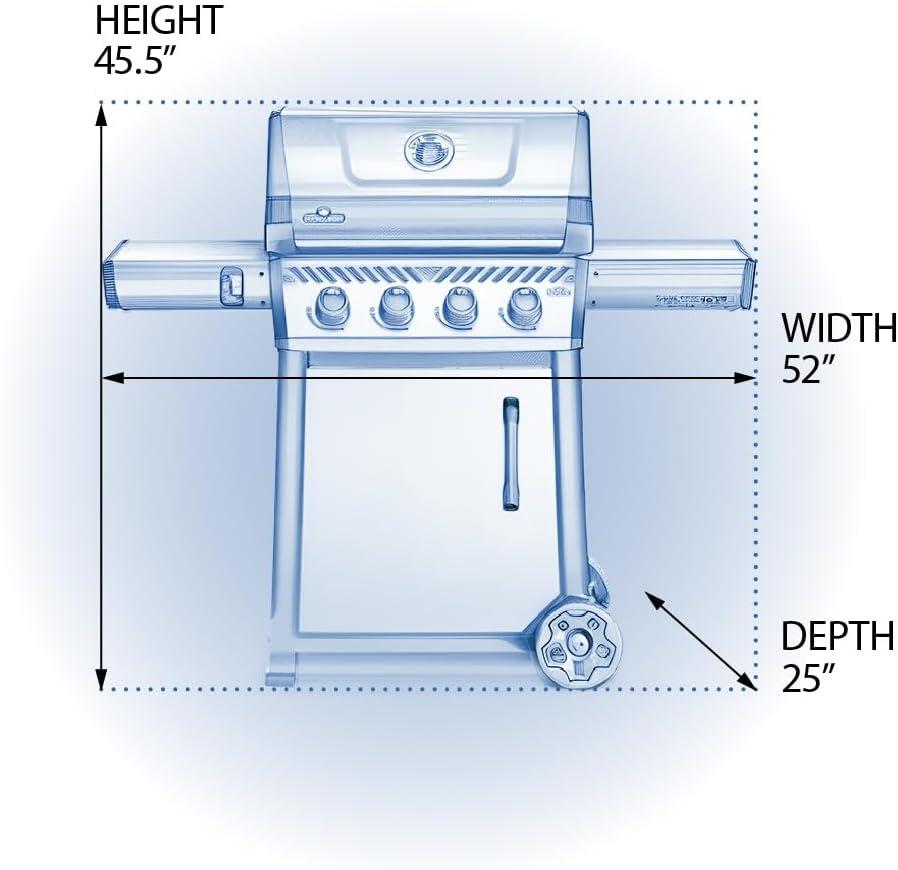 image:imageNapoleon Freestyle 425 Propane Gas Outdoor Grill Graphite Grey 4Burner Backyard BBQ for Home GrillingBlack