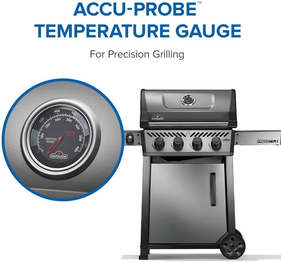 image:imageNapoleon Freestyle 425 Propane Gas Outdoor Grill Graphite Grey 4Burner Backyard BBQ for Home GrillingBlack