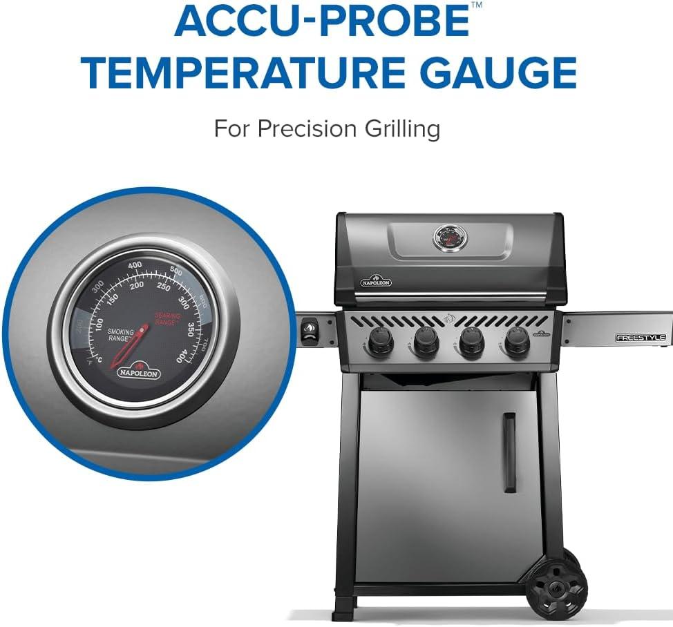 image:imageNapoleon Freestyle 425 Propane Gas Outdoor Grill Graphite Grey 4Burner Backyard BBQ for Home GrillingBlack