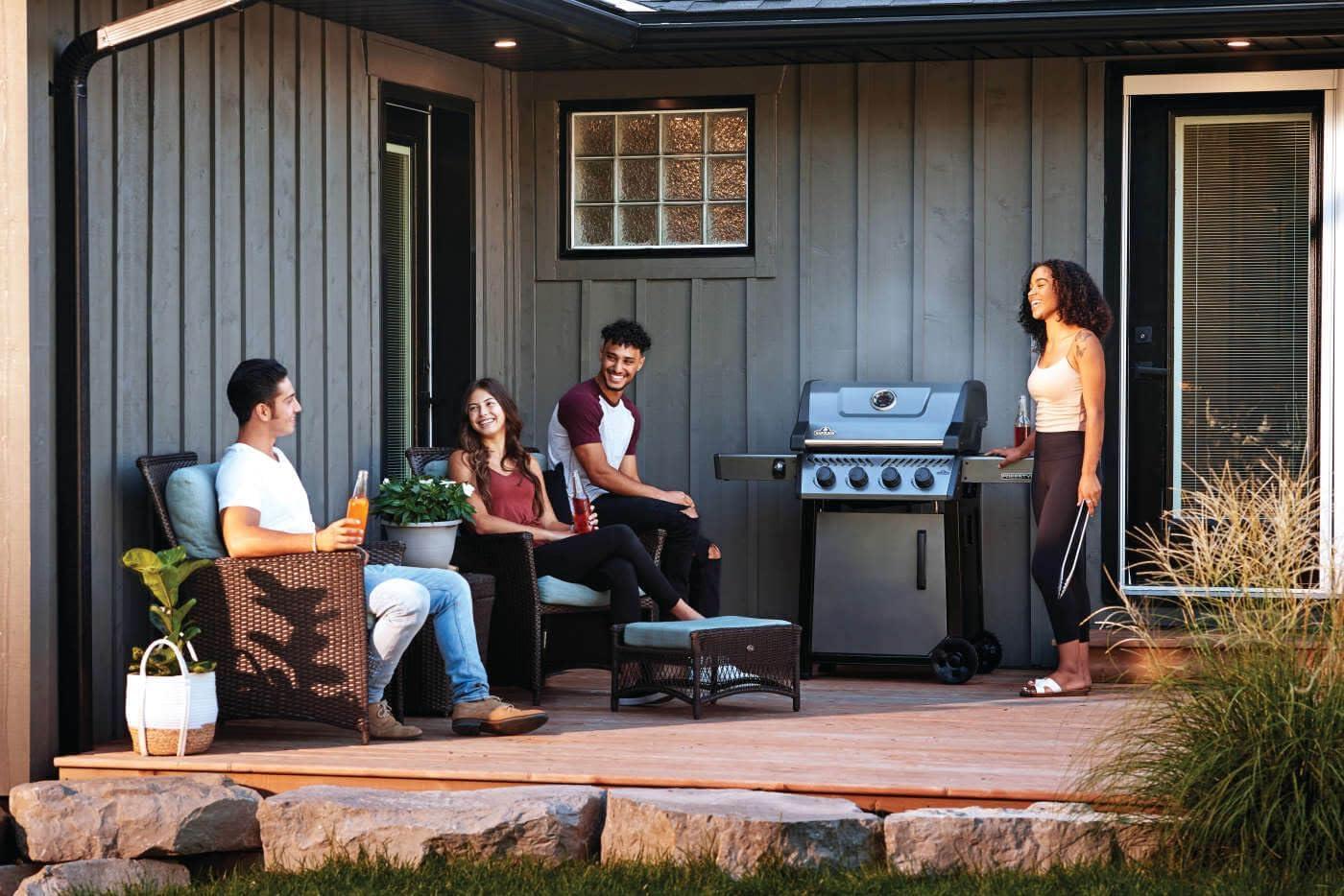image:imageNapoleon Freestyle 425 Propane Gas Outdoor Grill Graphite Grey 4Burner Backyard BBQ for Home GrillingBlack