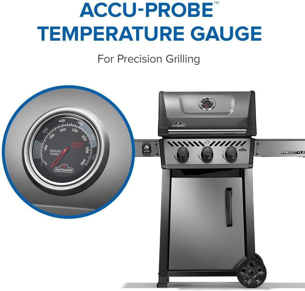 image:imageNapoleon Freestyle 425 Propane Gas Outdoor Grill Graphite Grey 4Burner Backyard BBQ for Home GrillingGraphite Grey