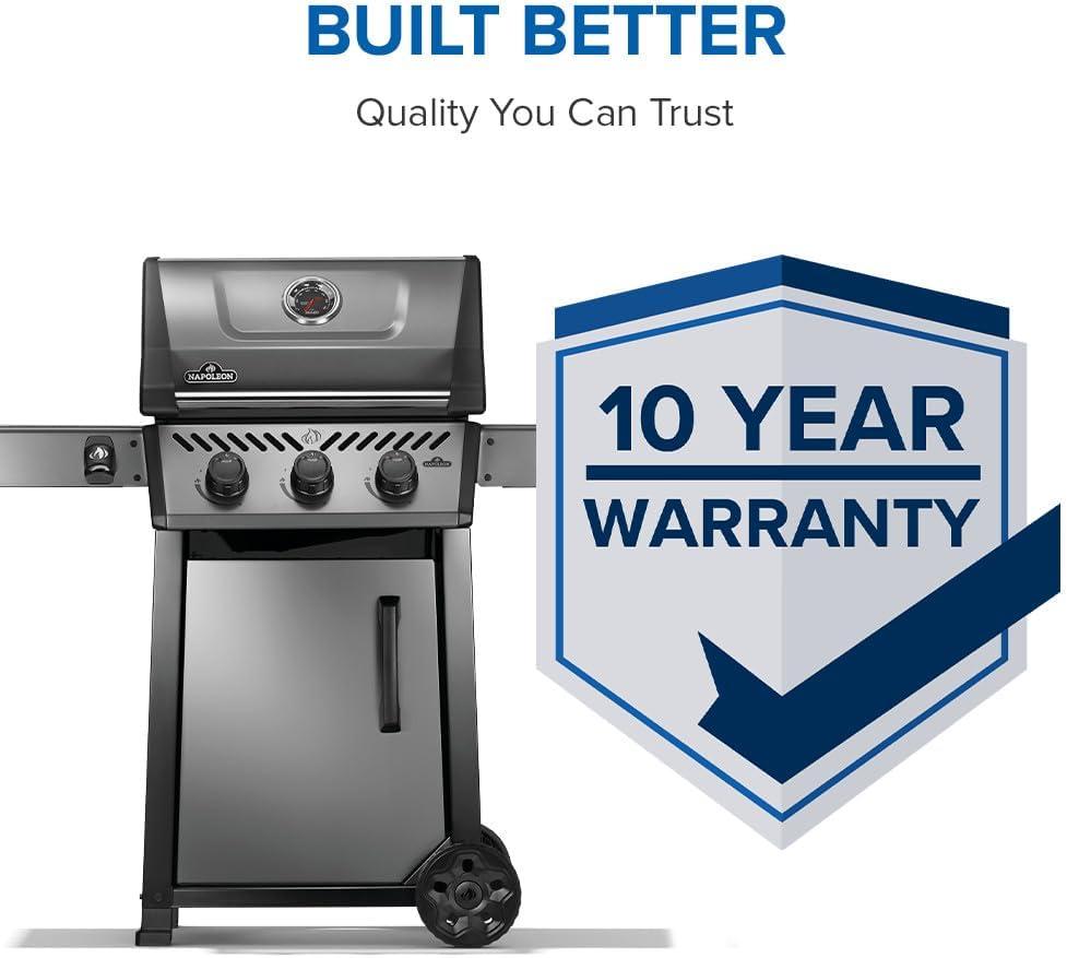 image:imageNapoleon Freestyle 425 Propane Gas Outdoor Grill Graphite Grey 4Burner Backyard BBQ for Home GrillingGraphite Grey