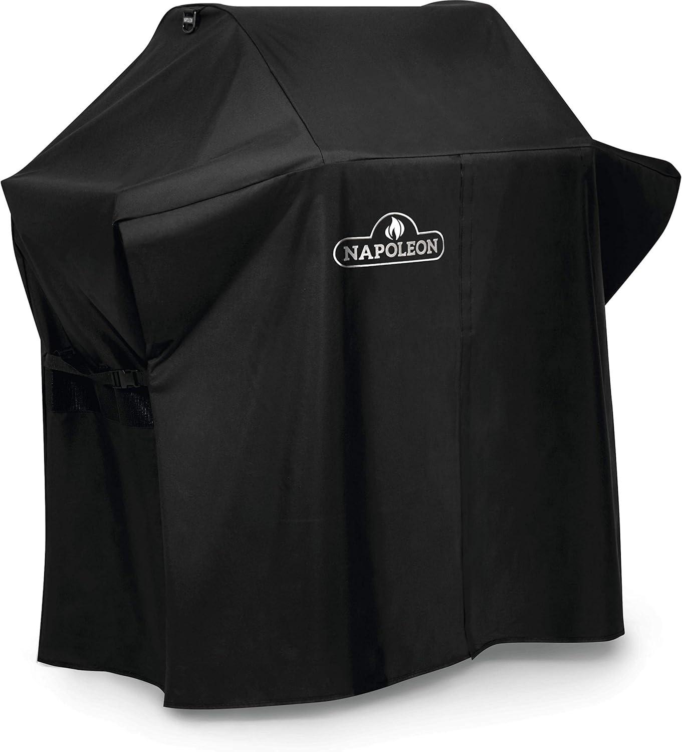 image:imageNapoleon Grill Cover Fits Small Grills and Napoleon Rogue 365 Series Black Water Resistant UV Protected Air Vents Hanging Loops Adjustable Buckled Straps