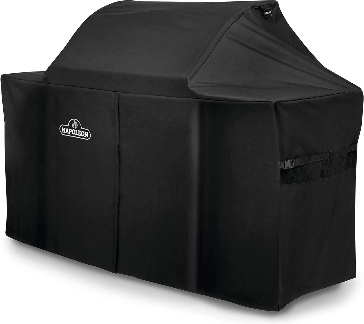 image:imageNapoleon Grill Cover for Large Grills LEX 605 and Charcoal Professional Grills Black Water Resistant UV Protected Air Vents Hanging Loops Adjustable Buckled Straps