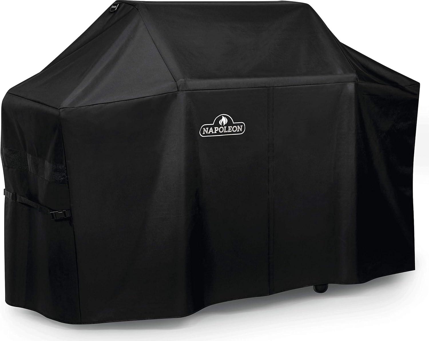image:imageNapoleon Grill Cover for PRO 665 Black Water Resistant UV Protected Air Vents Velcro Closure Hanging Loops Adjustable Buckled StrapsFreestanding