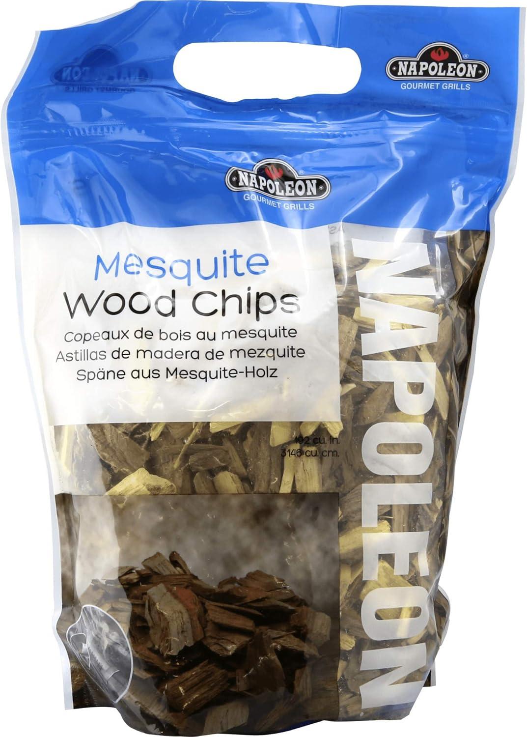 image:imageNapoleon Mesquite Wood Chips 2 LB Hardwood Smoking Chips for Gas or Charcoal Grills and Smokers Ideal For Red Meat Pork Poultry Southwest Flavor