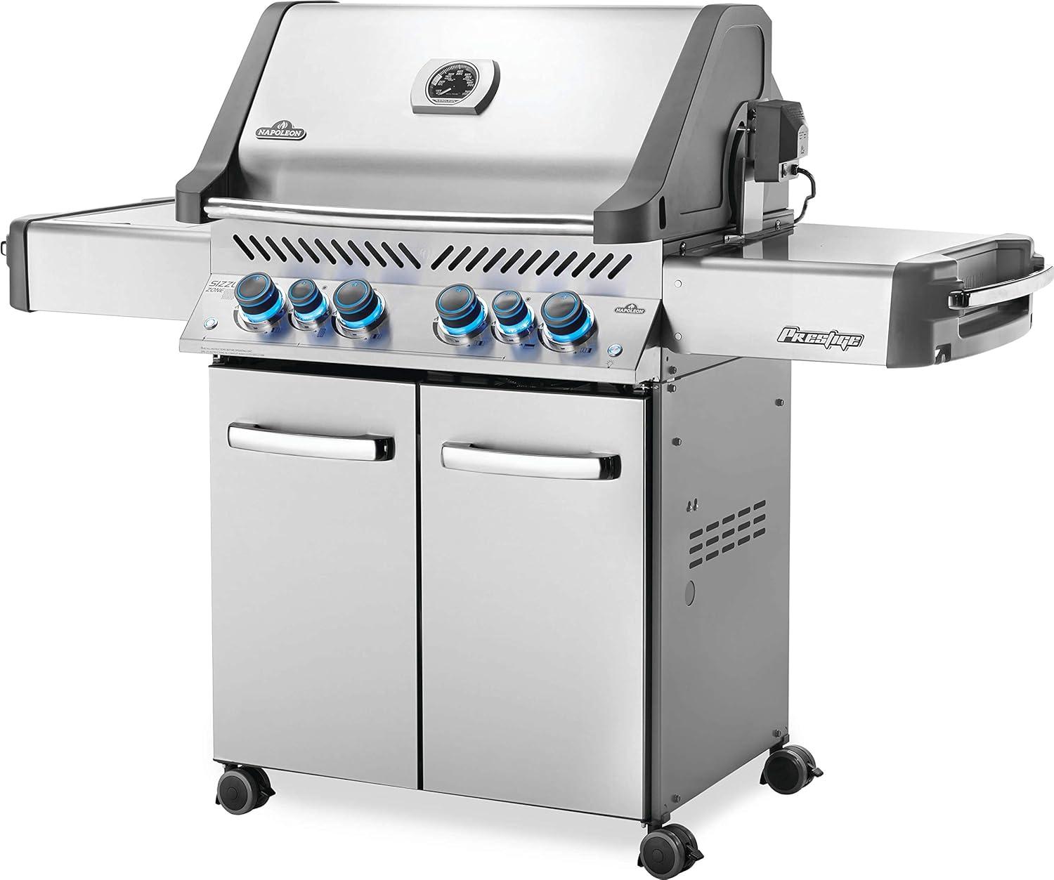image:imageNapoleon P500RSIBNSS3 Prestige 500 RSIB Natural Gas Grill sq in Infrared Side and Rear Burner Stainless Steel