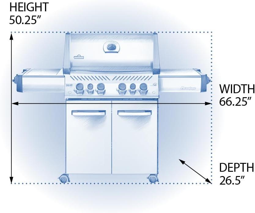 image:imageNapoleon P500RSIBNSS3 Prestige 500 RSIB Natural Gas Grill sq in Infrared Side and Rear Burner Stainless Steel