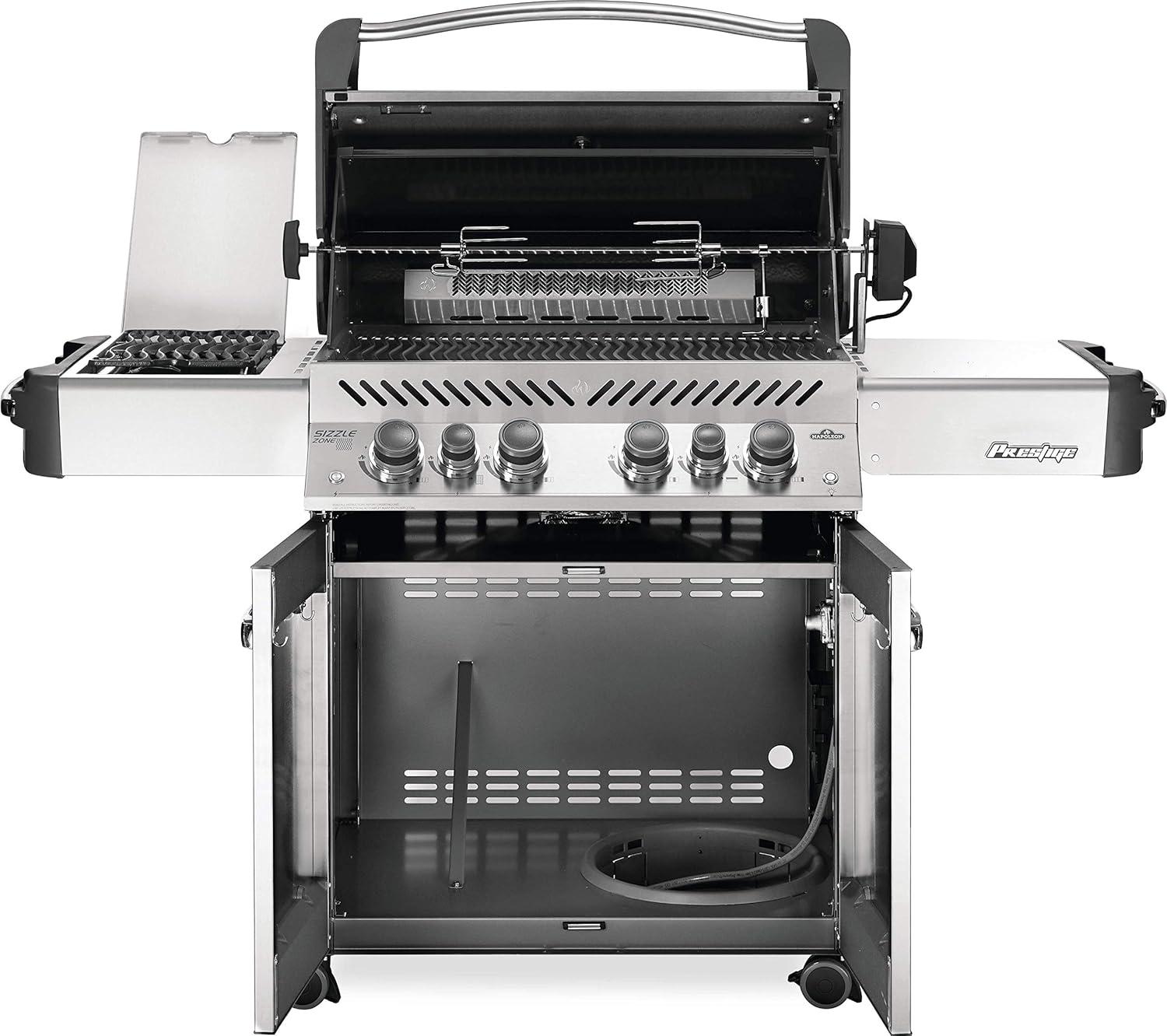 image:imageNapoleon P500RSIBNSS3 Prestige 500 RSIB Natural Gas Grill sq in Infrared Side and Rear Burner Stainless Steel