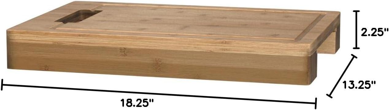 image:imageNapoleon PRO Bamboo Cutting Board with Stainless Steel Bowls 70012 Naturally Cutting Board with Two Stainless Steel Bowls Chopping and Carving MeatCutting Board