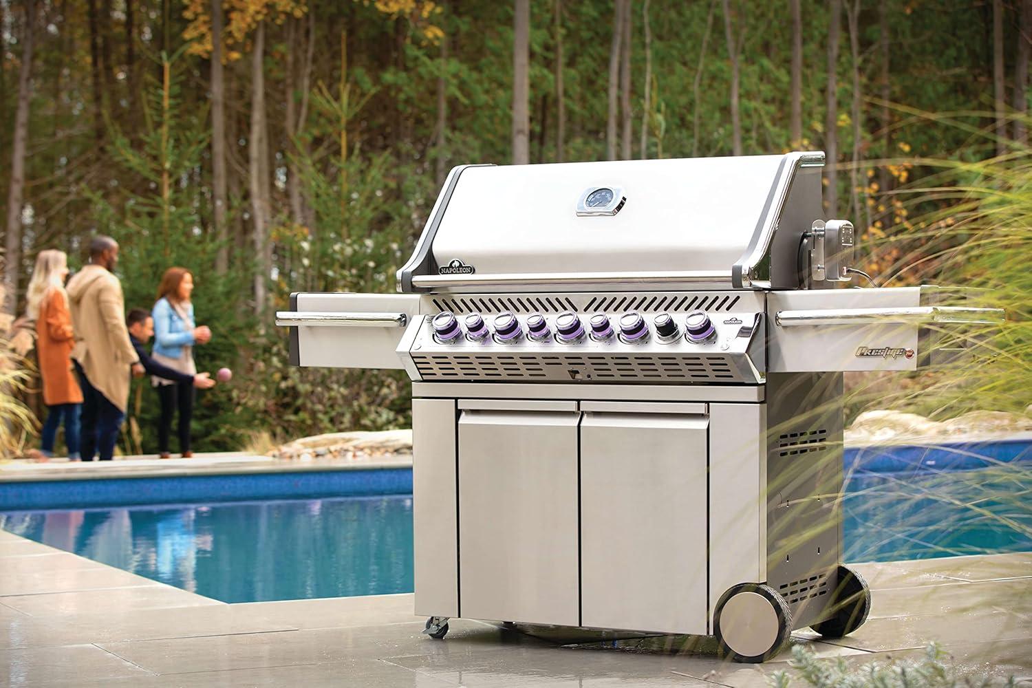 image:imageNapoleon PRO665RSIBNSS3 Prestige PRO RSIB Natural Gas Grill 665 sqin Infrared Side and Rear Burners Stainless Steel