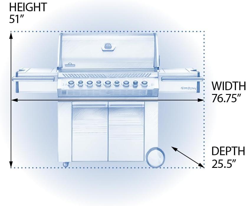 image:imageNapoleon PRO665RSIBNSS3 Prestige PRO RSIB Natural Gas Grill 665 sqin Infrared Side and Rear Burners Stainless Steel