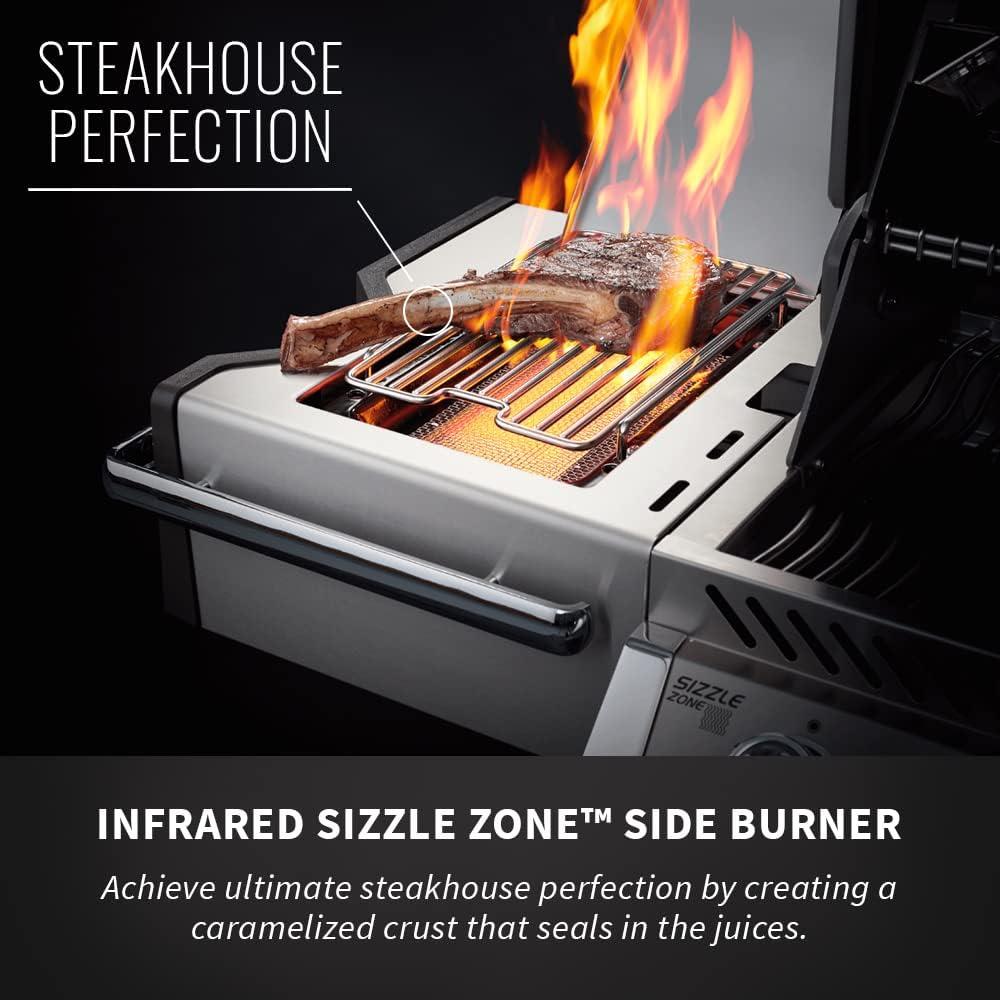 image:imageNapoleon PRO665RSIBNSS3 Prestige PRO RSIB Natural Gas Grill 665 sqin Infrared Side and Rear Burners Stainless Steel