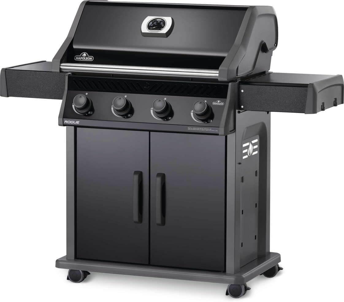 image:imageNapoleon Rogue 525 BBQ Grill Black Propane Gas R525PK1 With Four Burners Barbecue Gas Cart Folding Side shelves Instant Failsafe Ignition