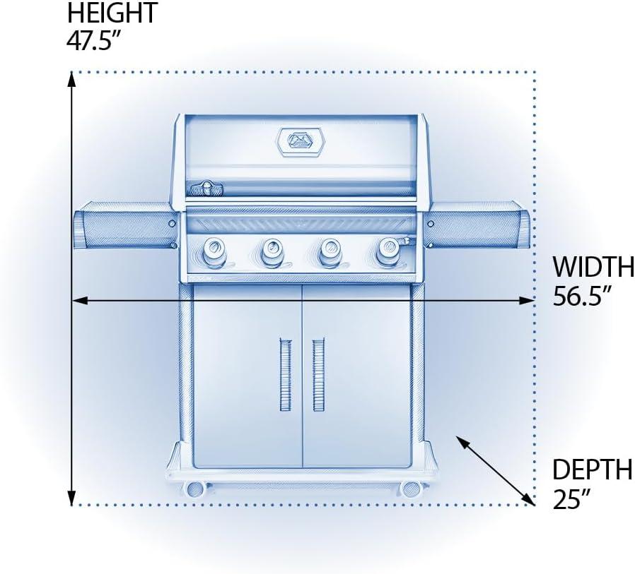 image:imageNapoleon Rogue 525 BBQ Grill Black Propane Gas R525PK1 With Four Burners Barbecue Gas Cart Folding Side shelves Instant Failsafe Ignition