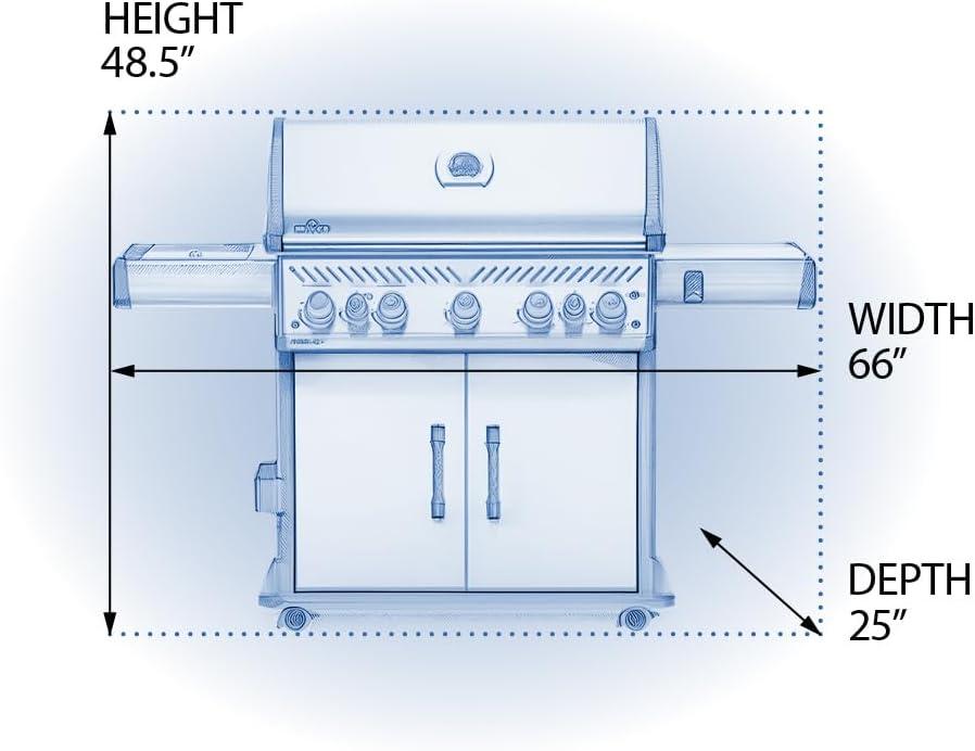 image:imageNapoleon Rogue SE 625 BBQ Grill Stainless Steel Natural Gas RSE625RSIBNSS1 With Five Main Burners Infrared Rear And Side Burner Folding Side Shelves Instant Failsafe Ignition