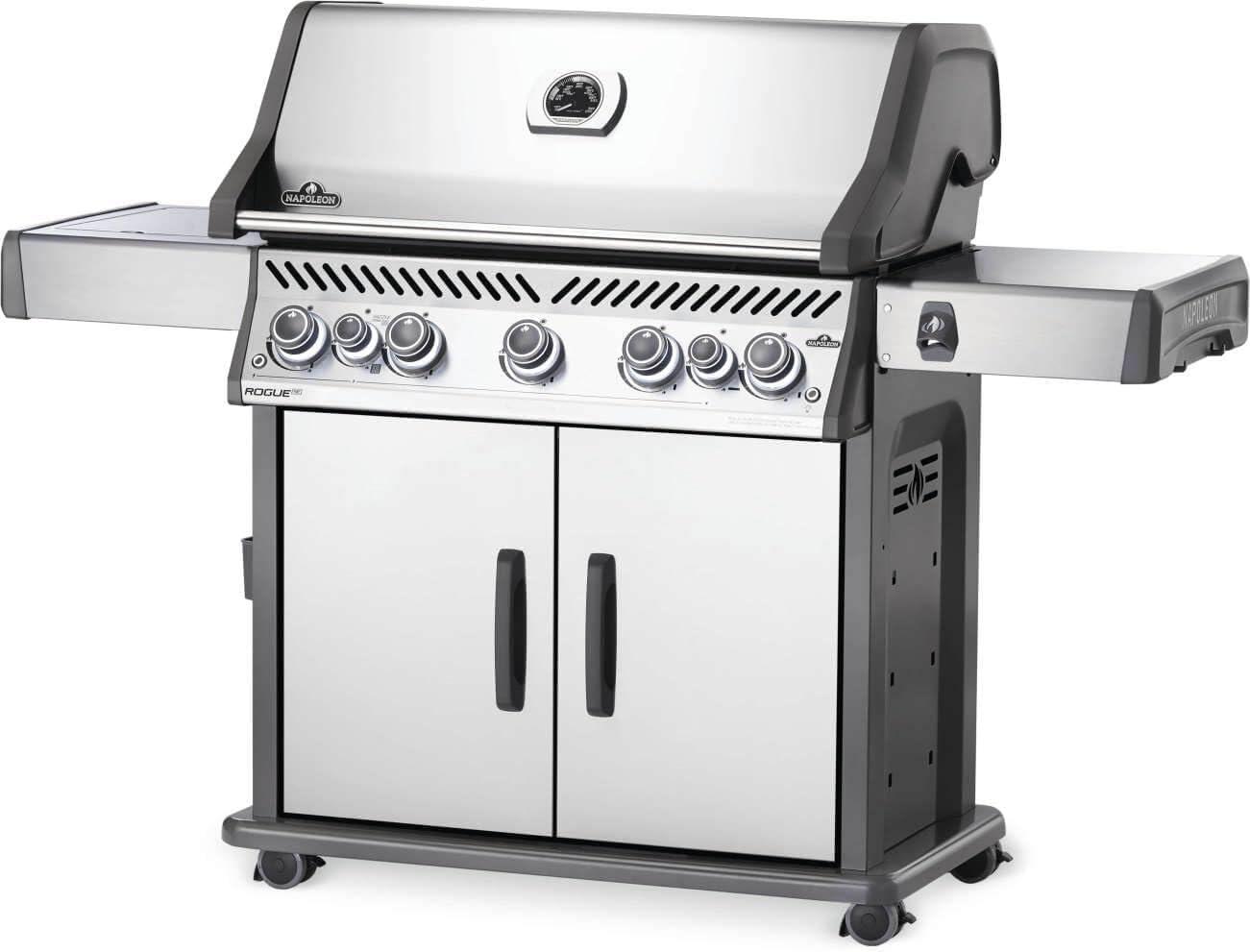 image:imageNapoleon Rogue SE 625 BBQ Grill Stainless Steel Natural Gas RSE625RSIBNSS1 With Five Main Burners Infrared Rear And Side Burner Folding Side Shelves Instant Failsafe Ignition