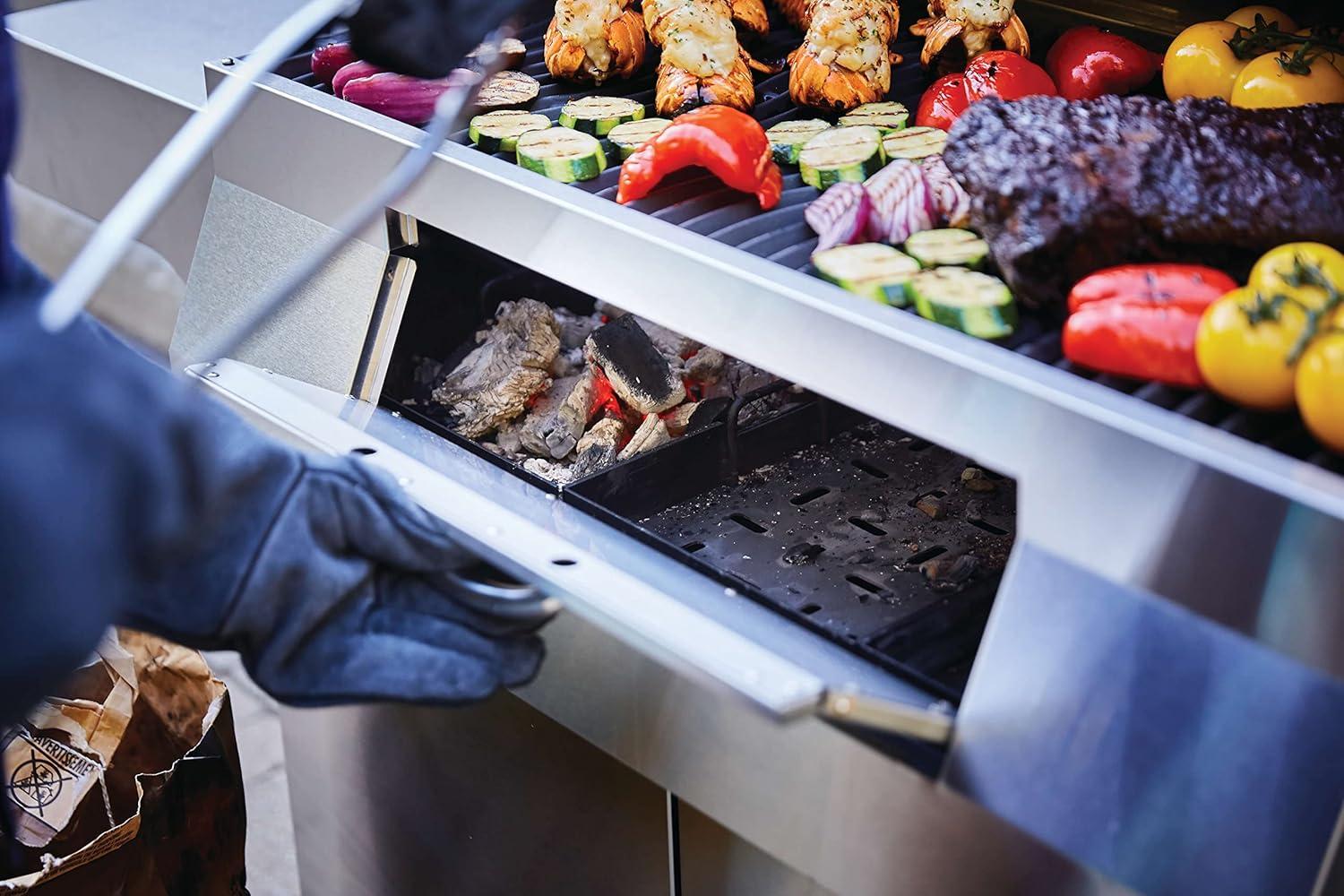 image:imageNapoleon Stainless Steel PRO 605 Charcoal Professional BBQ Grill PRO605CSS Professional Style Charcoal Barbecue Grill Full Size Cart Model Charcoal BBQ Smoker Charcoal BBQ