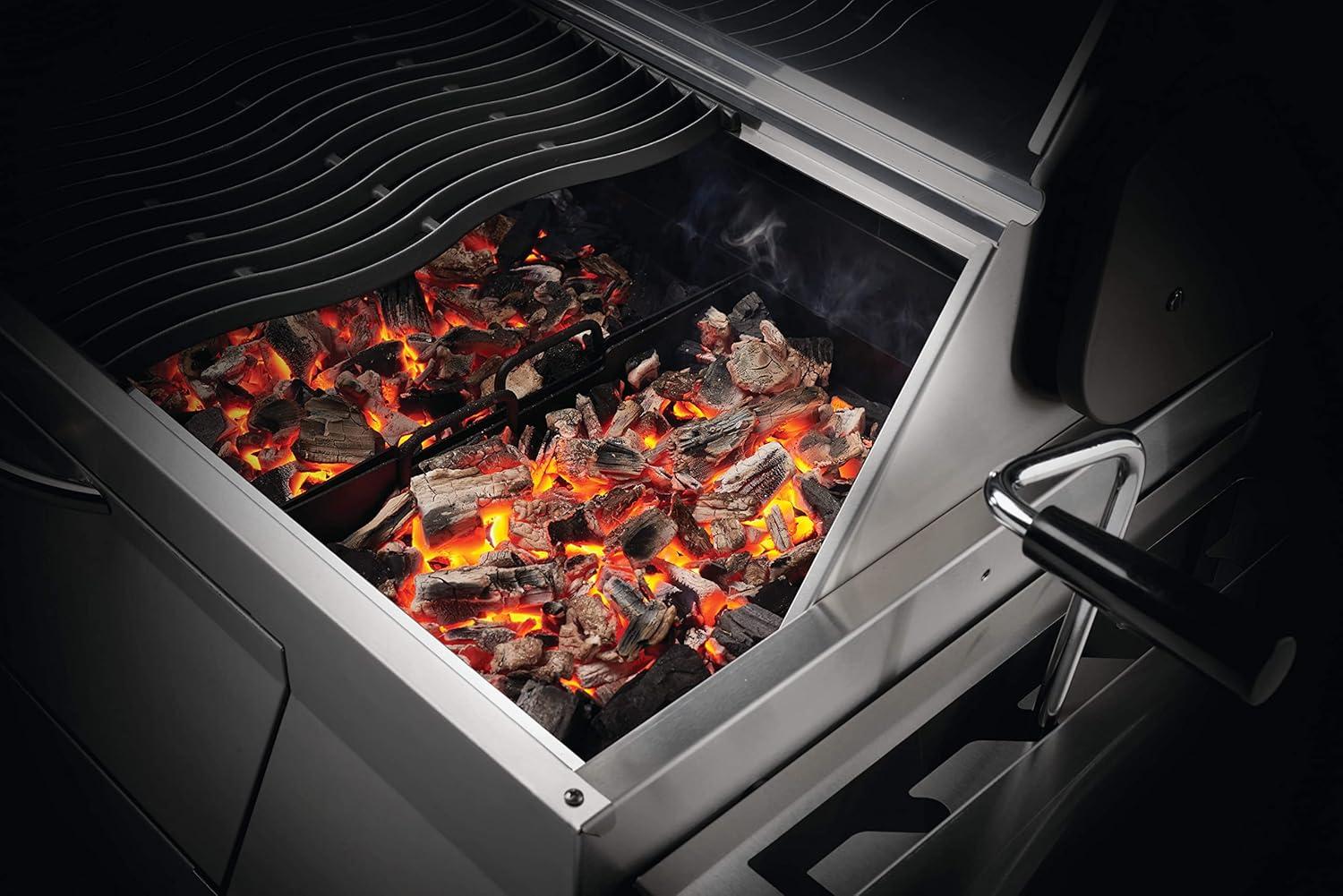 image:imageNapoleon Stainless Steel PRO 605 Charcoal Professional BBQ Grill PRO605CSS Professional Style Charcoal Barbecue Grill Full Size Cart Model Charcoal BBQ Smoker Charcoal BBQ