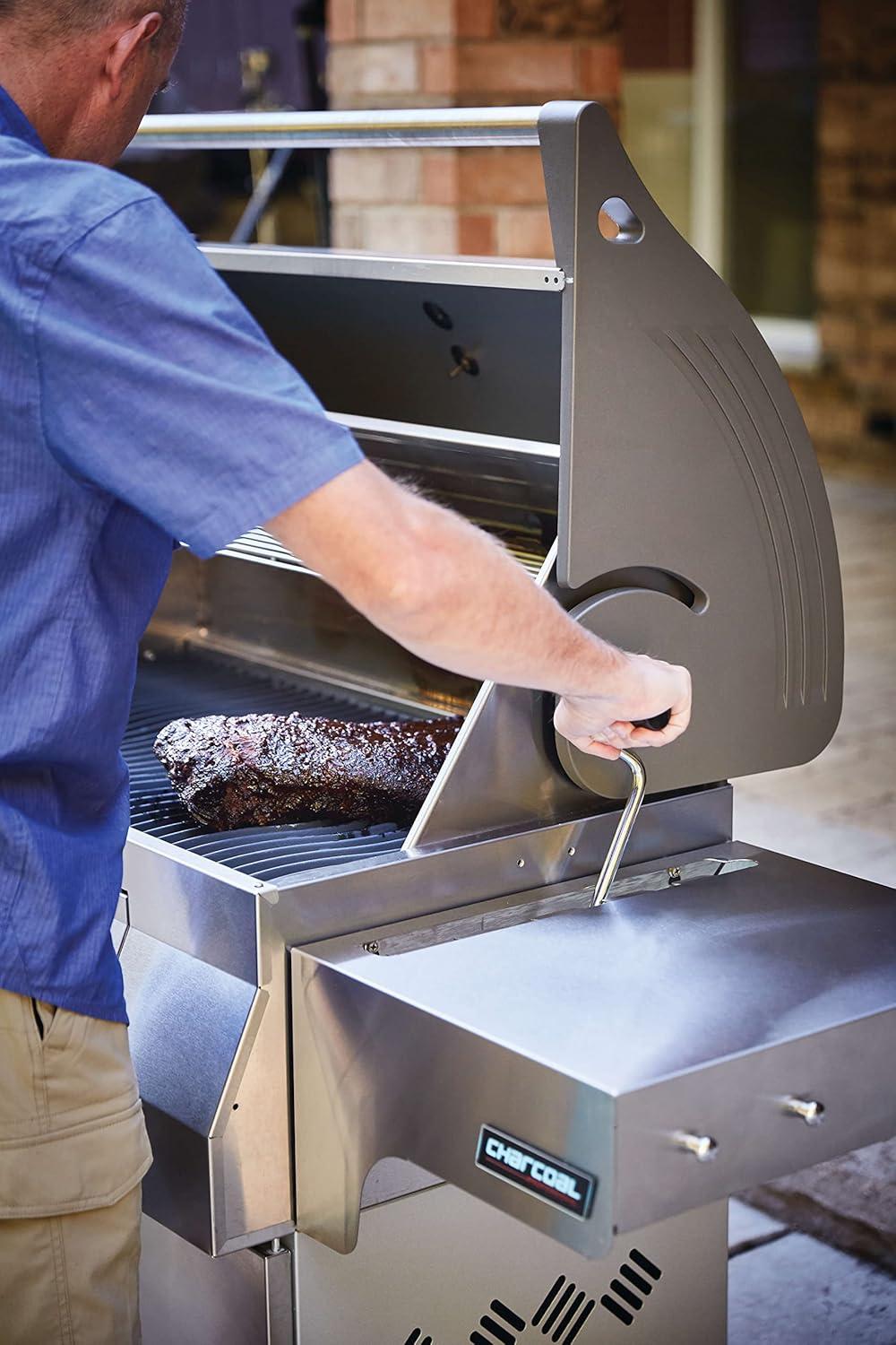 image:imageNapoleon Stainless Steel PRO 605 Charcoal Professional BBQ Grill PRO605CSS Professional Style Charcoal Barbecue Grill Full Size Cart Model Charcoal BBQ Smoker Charcoal BBQ