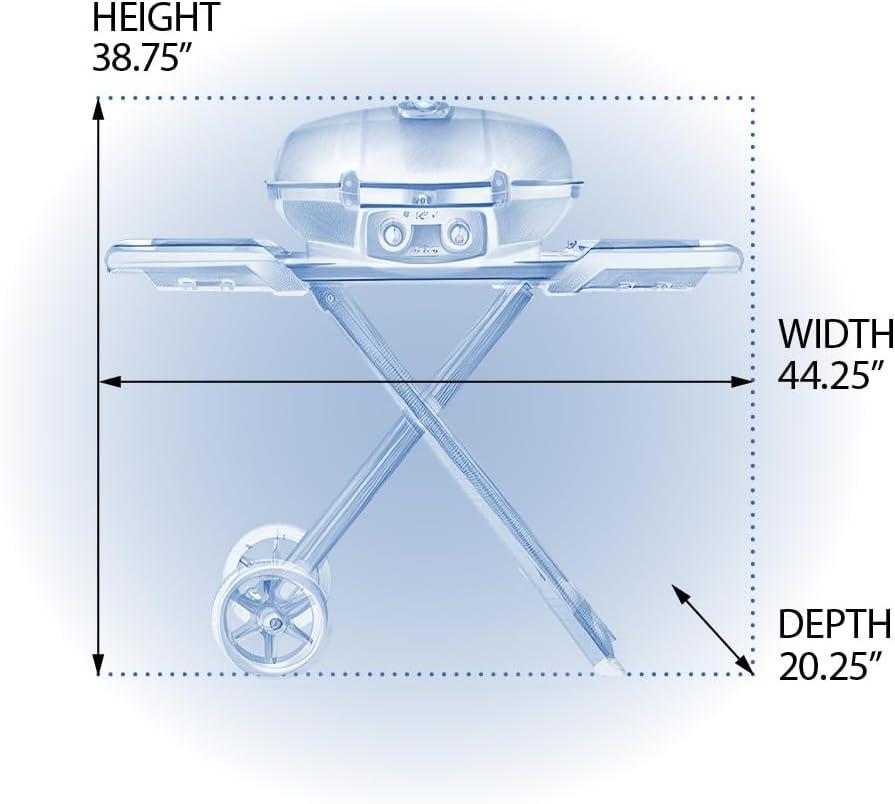 image:imageNapoleon TravelQ 285X Portable Propane Gas Grill and Scissor Cart with Griddle Red 2 Burners Tailgating Camping and Small Outdoor Spaces