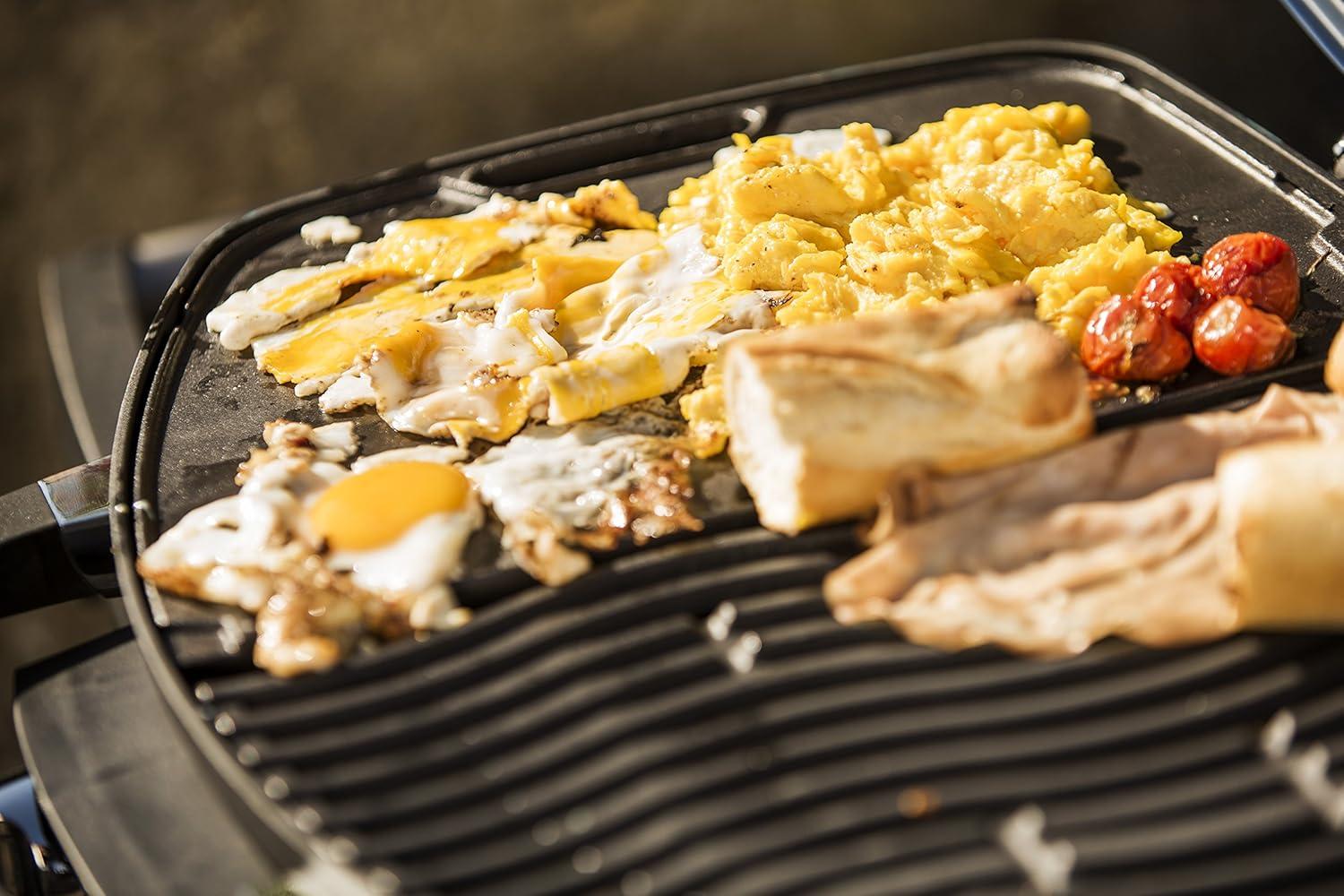 image:imageNapoleon TravelQ 285X Portable Propane Gas Grill and Scissor Cart with Griddle Red 2 Burners Tailgating Camping and Small Outdoor Spaces