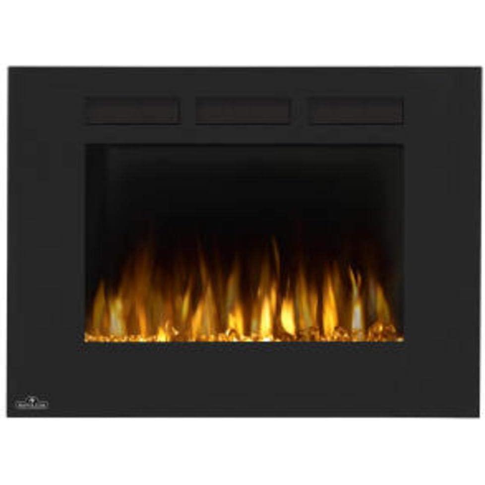 image:imageNapoleon Allure 60 NEFL60FH Wall Hanging Electric Fireplace 60in Black Glass Crystal Ember Bed 3 Flame Colors Touch Screen Control Panel Remote IncludedBlack