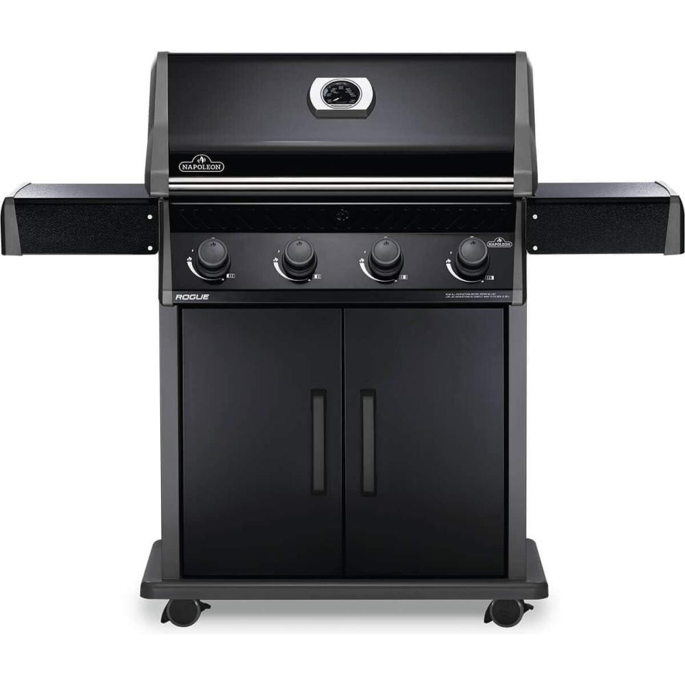 image:imageNapoleon Rogue 525 BBQ Grill Black Propane Gas  R525PK1  With Four Burners Barbecue Gas Cart Folding Side shelves Instant Failsafe Ignition