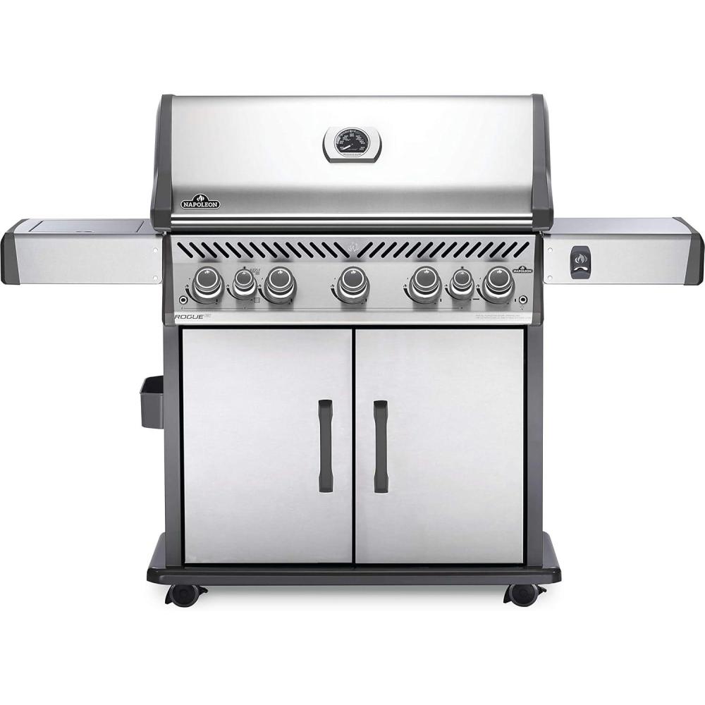 image:imageNapoleon Rogue SE 625 BBQ Grill Stainless Steel Natural Gas RSE625RSIBNSS1 With Five Main Burners Infrared Rear And Side Burner Folding Side Shelves Instant Failsafe Ignition