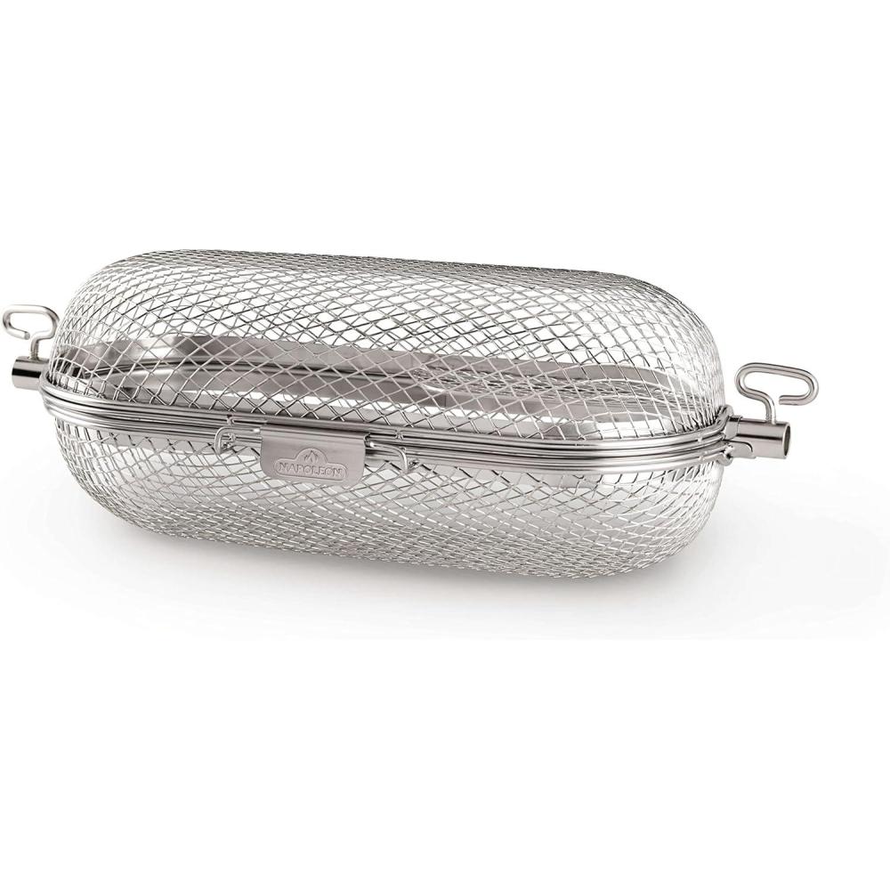 image:imageNapoleon Rotisserie Grill Basket Stainless Steel Fits Standard Spit Rods Best For Wings Fries And Roasted Veggies