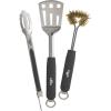 image:imageNapoleon 3 Piece Stainless Steel BBQ Toolset 70024 Sturdy Stainless Steel Spatula Tongs Brass BBQ Cleaning Brush Heat Resistant Handles Bottle Opener Tool Hanger Dishwasher Safe