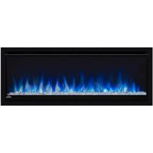 Napoleon Alluravision 42 – NEFL42CHD – Deep Depth Wall-Hanging Electric Fireplace, 42-in, Black, Crystal & Log Ember Bed, 3 Flame Colors, Remote incl.