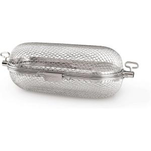 Napoleon Rotisserie Grill Basket – Stainless Steel, Fits Standard Spit Rods, Best For Wings, Fries And Roasted Veggies