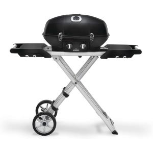 Napoleon TravelQ PRO285X Portable Propane Gas Grill with Foldable Scissor Cart, Black, 2 Burners, Tailgating, Camping, and Small Outdoor Spaces(TravelQ PRO285X Black)