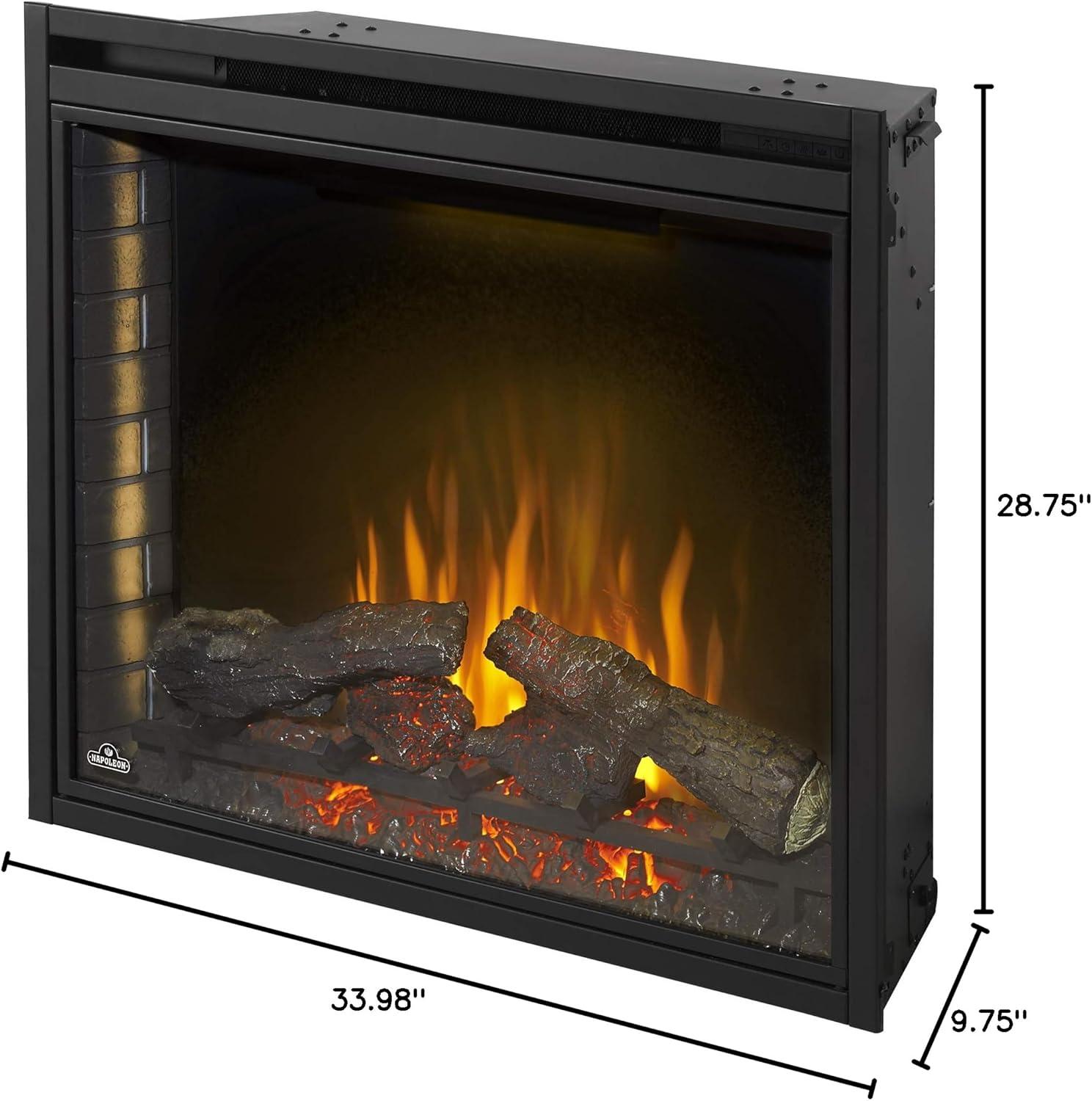 image:imageNapoleon Ascent 33 NEFB33H Builtin Electric Fireplace 33in Realistic Logs amp Flames Self Trimming Remote Included