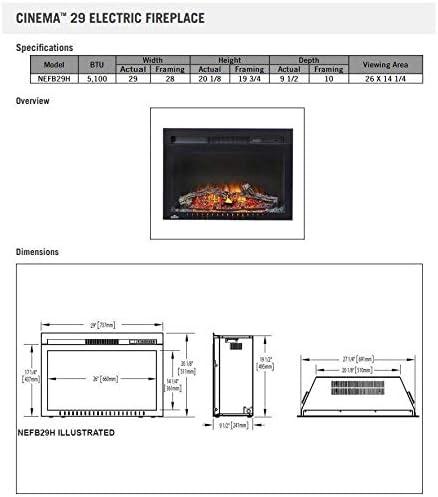 image:imageNapoleon CinemaNEFB29HG3A Builtin Electric Fireplace 29 Inches Black