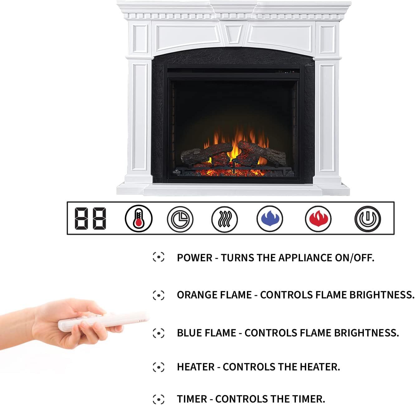 image:imageNapoleon TaylorNEFP330214W Electric Fireplace with Mantel 33 Inch White