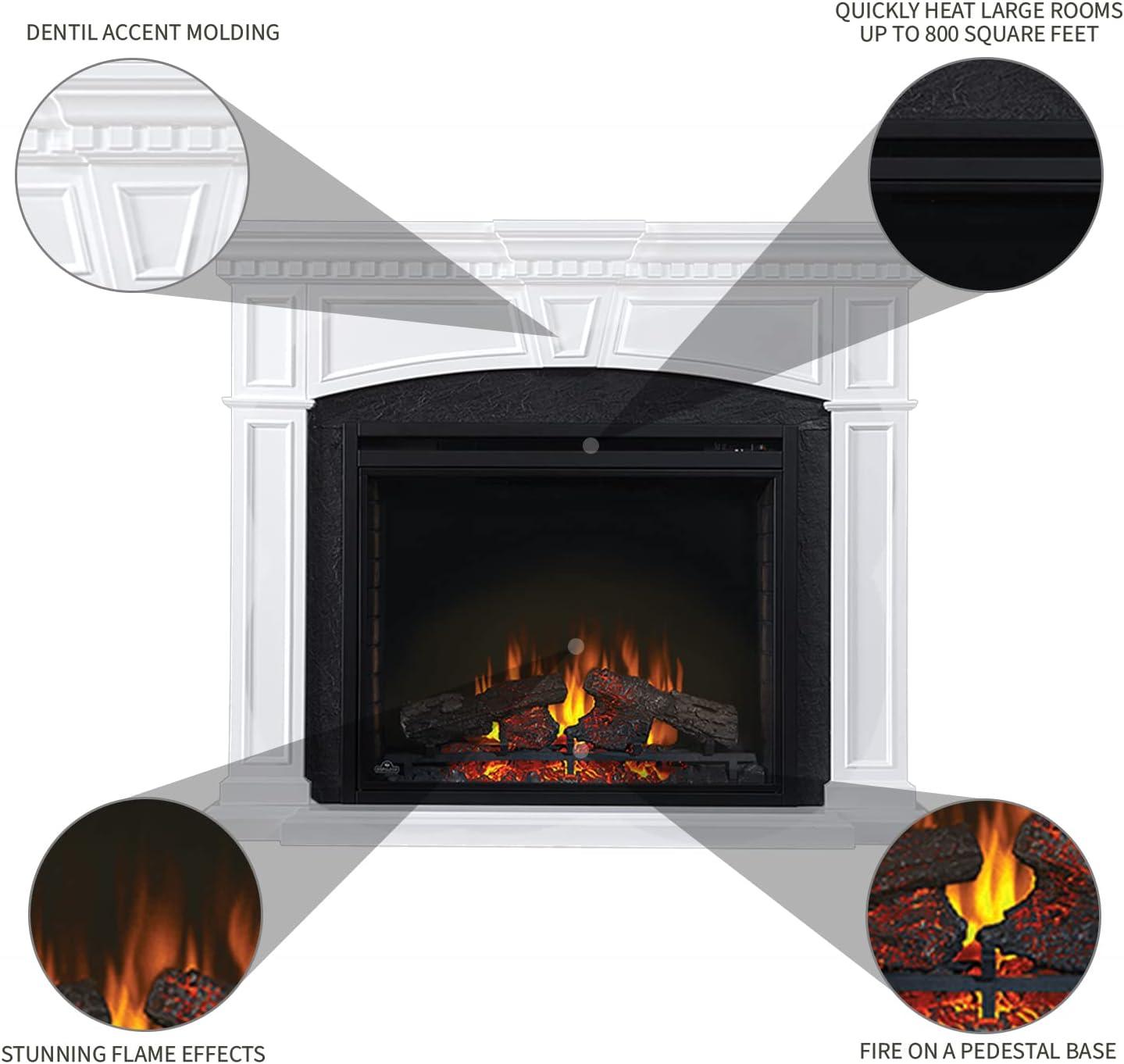 image:imageNapoleon TaylorNEFP330214W Electric Fireplace with Mantel 33 Inch White