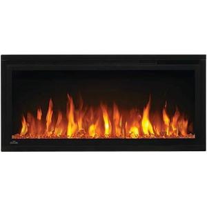 Napoleon Entice 36 – NEFL36CFH – Wall Hanging Electric Fireplace, 36-in, Black, Glass Front, Glass Crystal Ember Bed, 3 Flame Colors, Remote Included