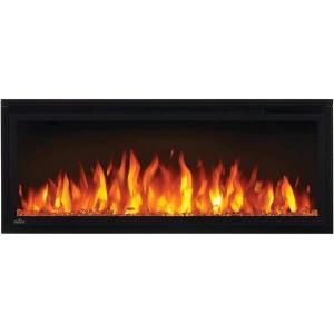 Napoleon Entice 42 – NEFL42CFH – Wall Hanging Electric Fireplace, 42-in, Black, Glass Front, Glass Crystal Ember Bed, 3 Flame Colors, Remote Included