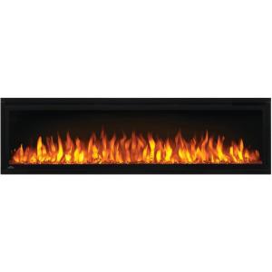 Napoleon Entice 60 – NEFL60CFH – Wall Hanging Electric Fireplace, 60-in, Black, Glass Front, Glass Crystal Ember Bed, 3 Flame Colors, Remote Included