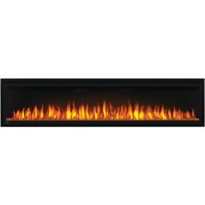 Napoleon Entice 72 – NEFL72CFH – Wall Hanging Electric Fireplace, 72-in, Black, Glass Front, Glass Crystal Ember Bed, 3 Flame Colors, Remote Included